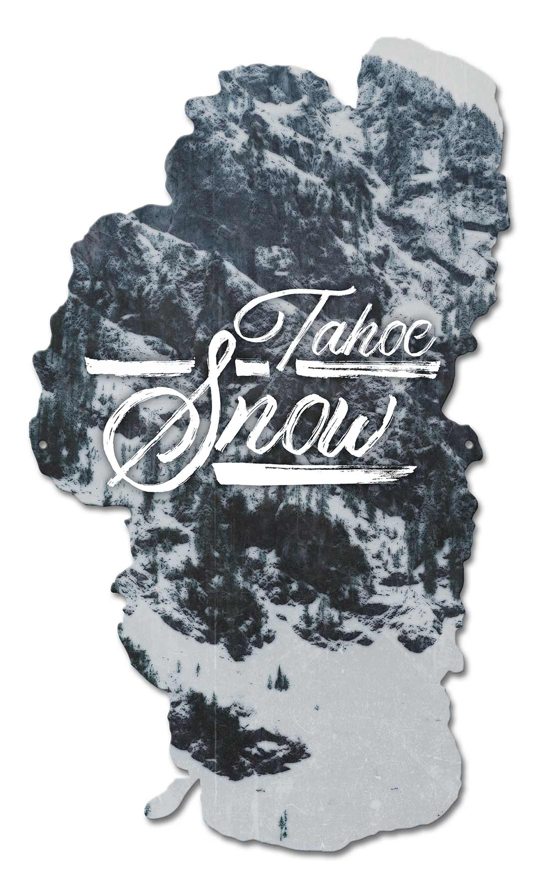 PS992 - TAHOE SNOW Vintage Sign, Travel, Metal Sign, Wall Art, 13 X 22 Inches