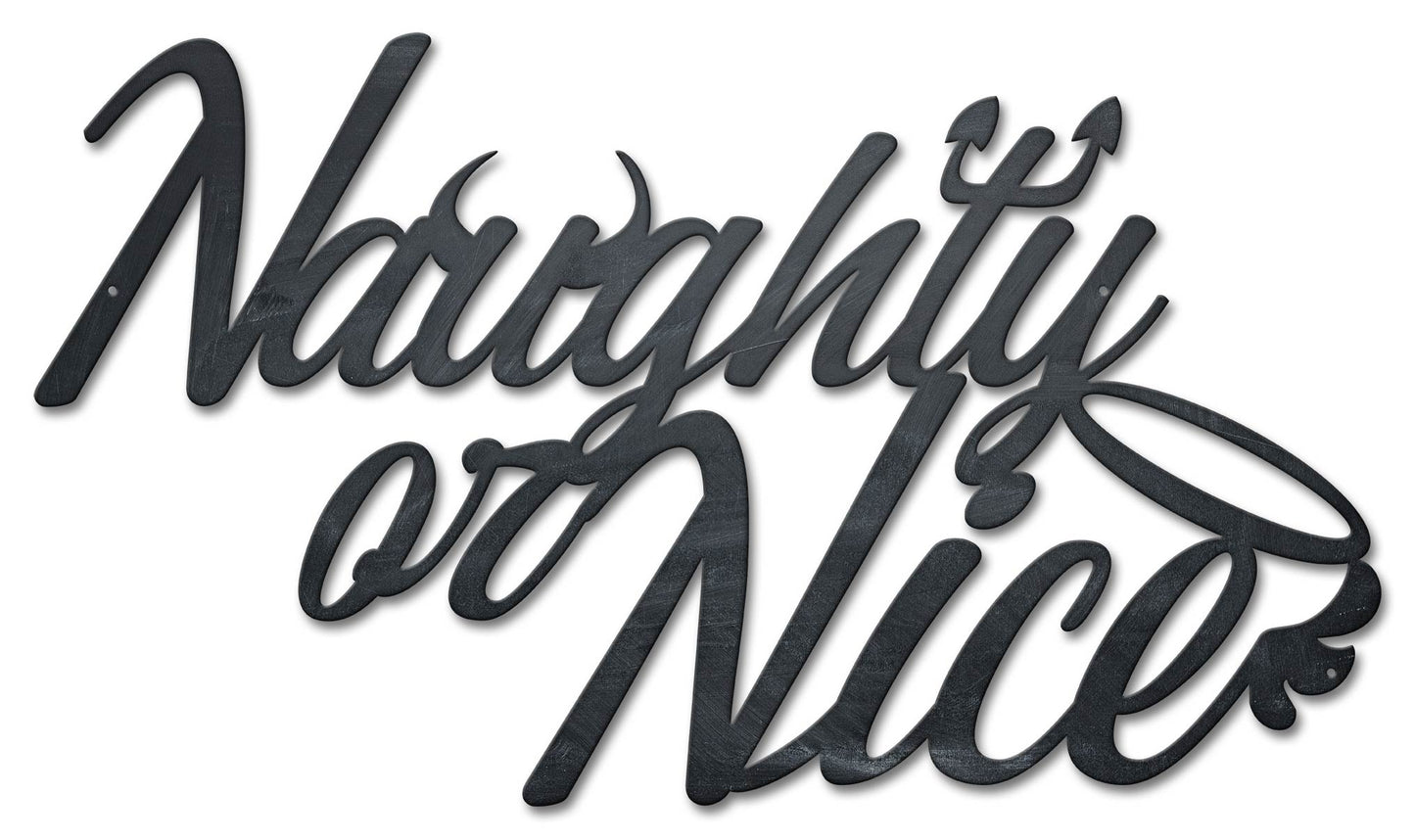 Naughty Or Nice Vintage Sign, Seasonal, Metal Sign, Wall Art, 27 X 16 Inches