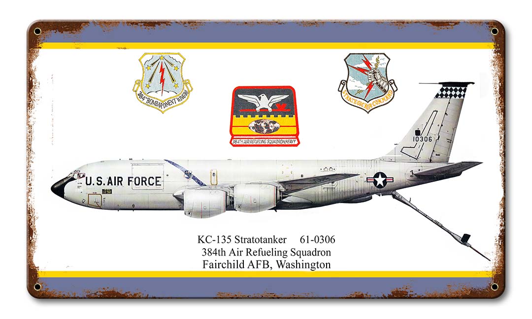 KC-135 Stratotanker Vintage Sign, Aviation, Metal Sign, Wall Art, 14 X 8 Inches