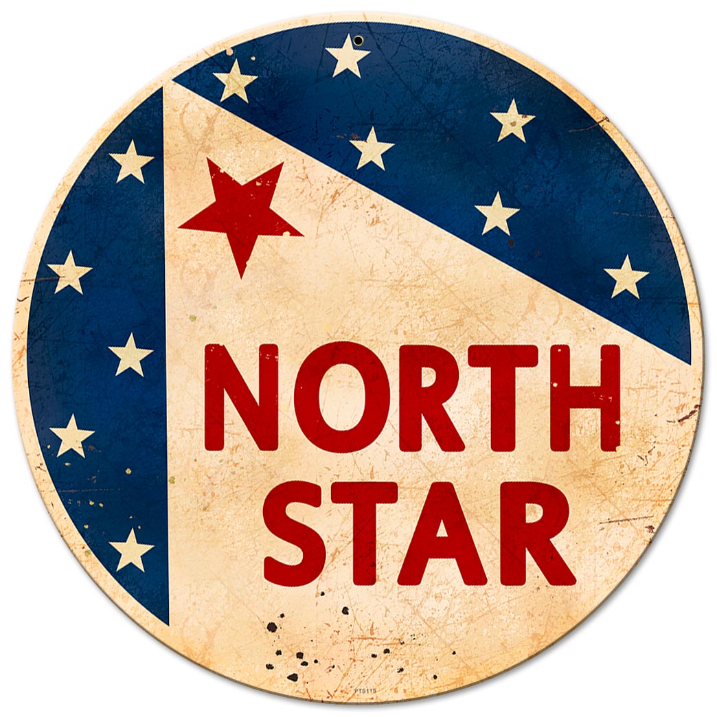 NORTH STAR GASOLINE Vintage Sign, Oil & Petro, Metal Sign, Wall Art, 12 X 12 Inches