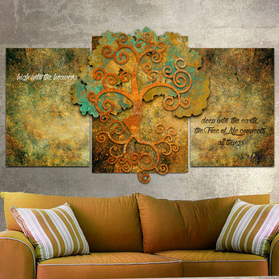 RB253 - 3D TREE OF LIFE ORGANIC, Ralph Burch, Metal Sign, Wall Art, 65 X 32 Inches