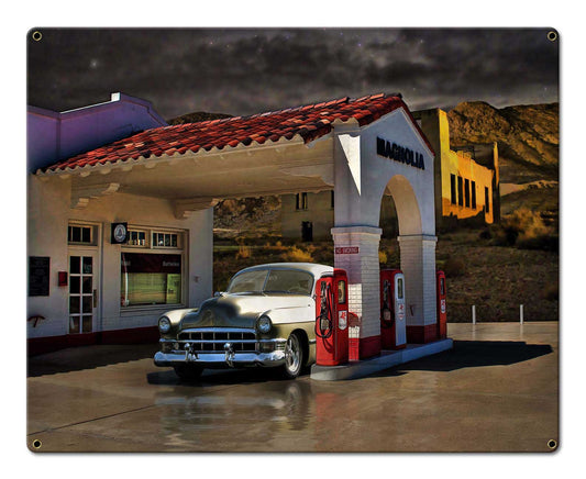 RRS041 - LONESOME TOWN Vintage Sign, Automotive, Metal Sign, Wall Art, 20 X 16 Inches