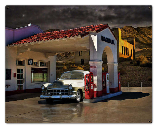Lonesome Town Vintage Sign, Automotive, Metal Sign, Wall Art, 30 X 24 Inches