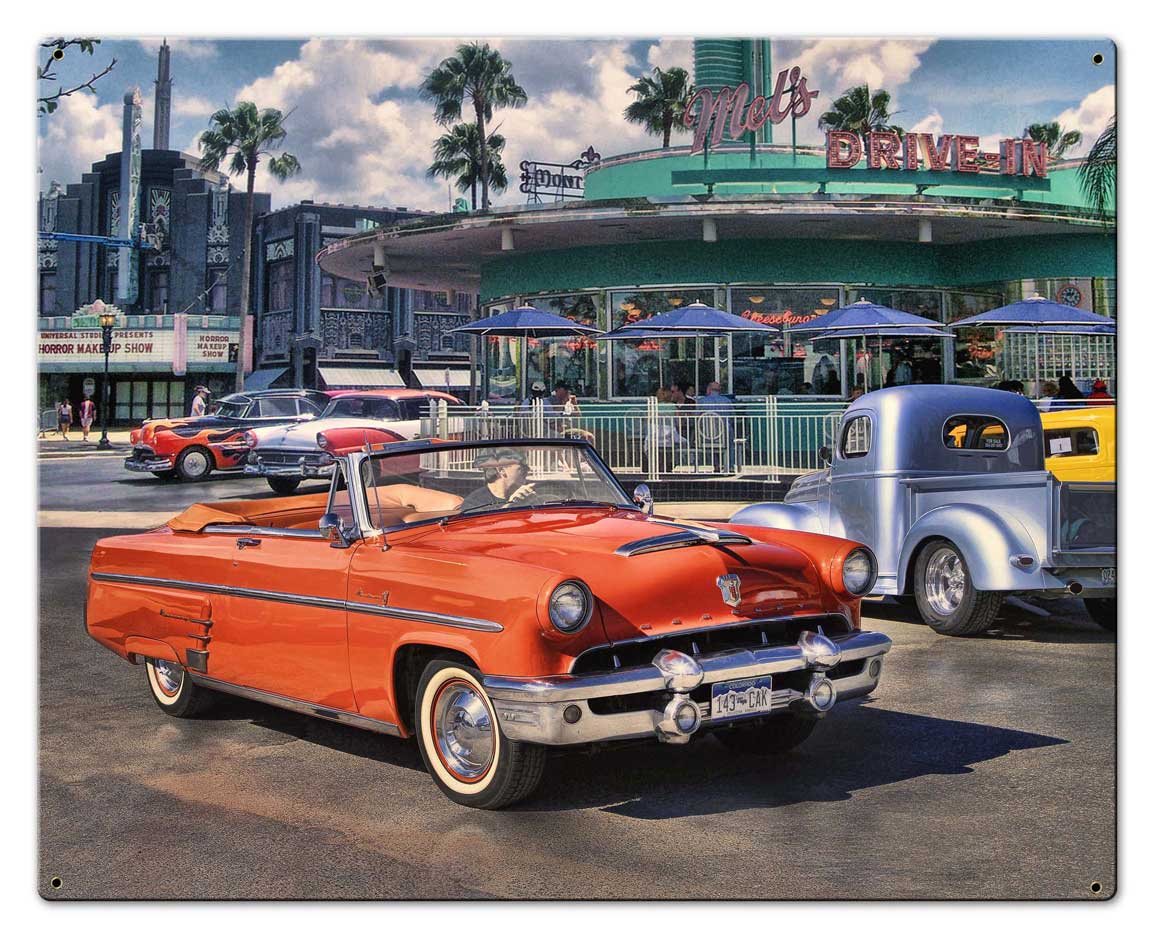 Sunday Cruise Vintage Sign, Automotive, Metal Sign, Wall Art, 30 X 24 Inches