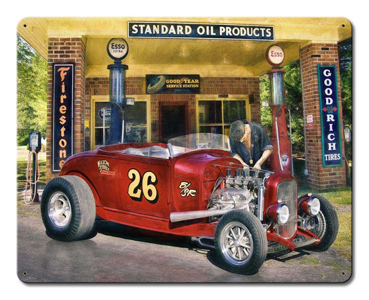 Tinkering Vintage Sign, Automotive, Metal Sign, Wall Art, 15 X 12 Inches