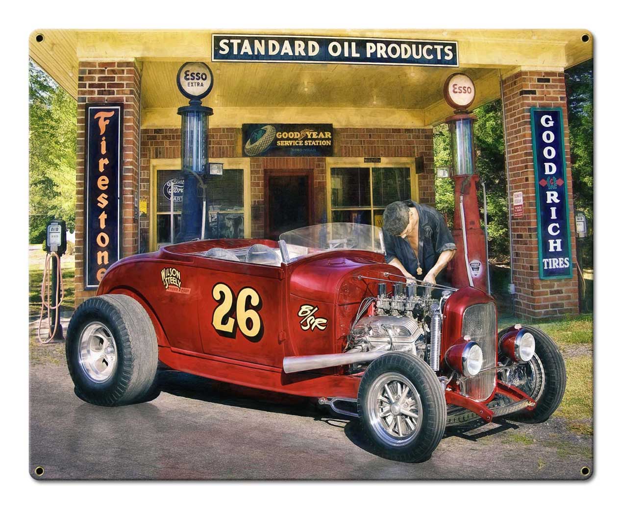 Tinkering Vintage Sign, Automotive, Metal Sign, Wall Art, 20 X 16 Inches