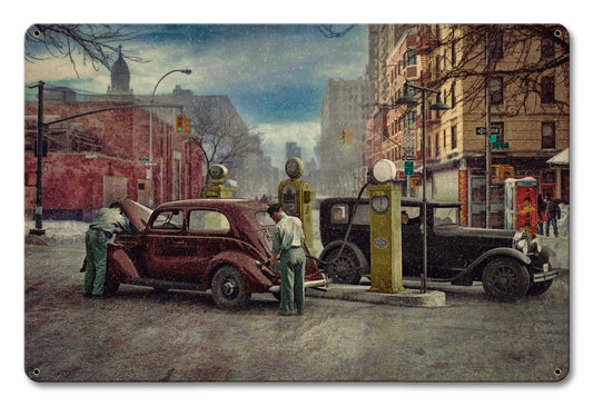 When Service Was In Style Vintage Sign, Automotive, Metal Sign, Wall Art, 18 X 12 Inches