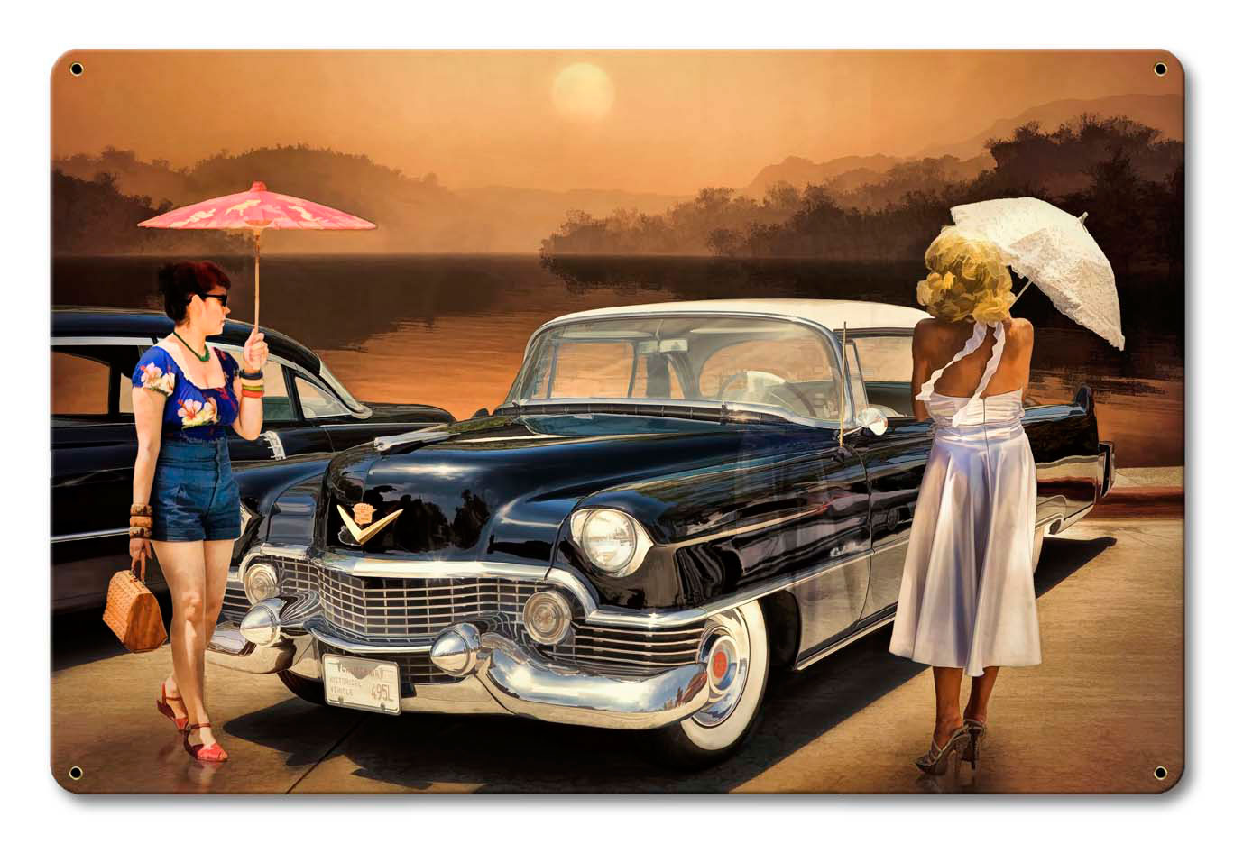 Women Love The Cadillac Philosophy Vintage Sign, Automotive, Metal Sign, Wall Art, 18 X 12 Inches