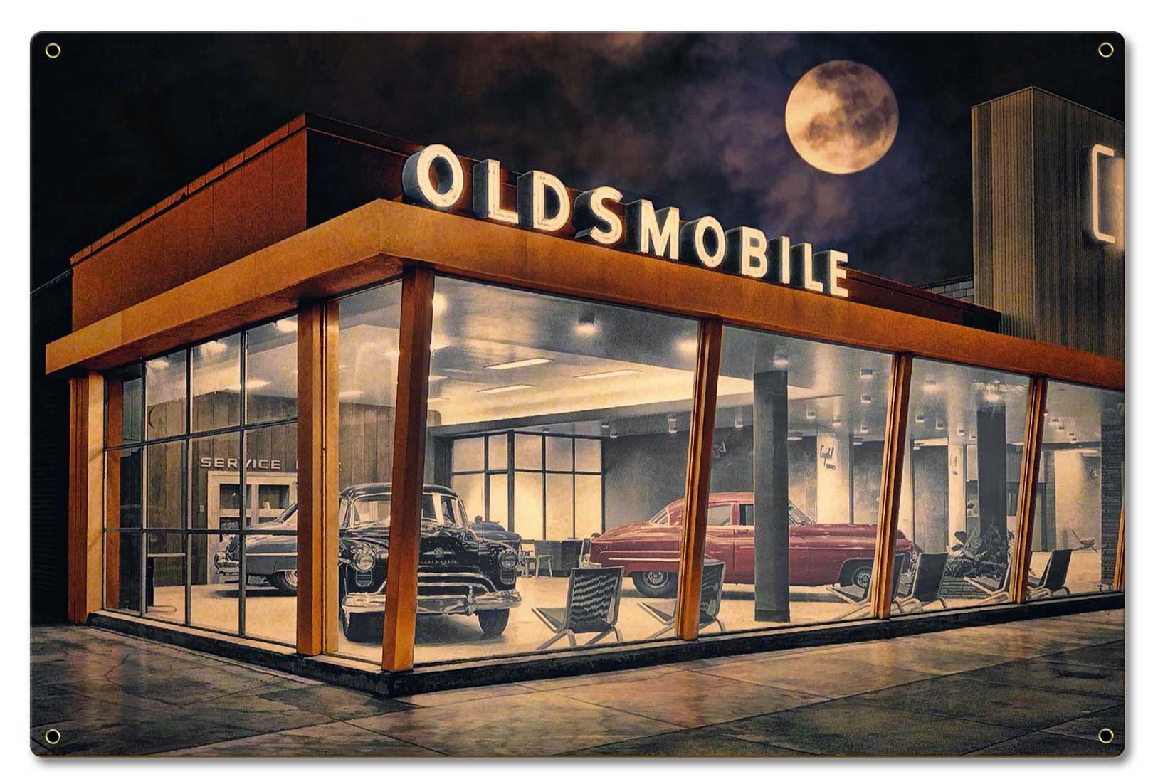 The Future Is Oldsmobile Vintage Sign, Automotive, Metal Sign, Wall Art, 24 X 16 Inches