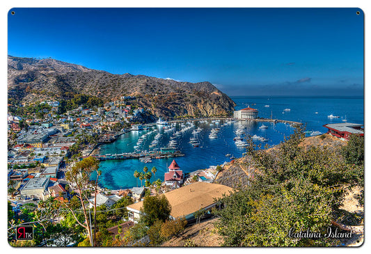 Island View Catalina Island Vintage Sign, Other, Metal Sign, Wall Art, 36 X 24 Inches