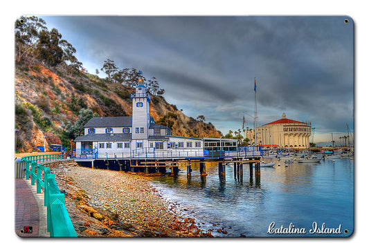 Lighthouse Catalina Island Satin Vintage Sign, Other, Metal Sign, Wall Art, 18 X 12 Inches