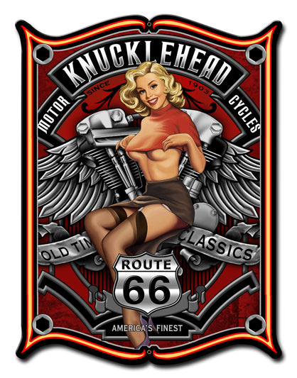 Knucklehead Vintage Sign, Other, Metal Signs 1, Wall Art, 14 X 19 Inches