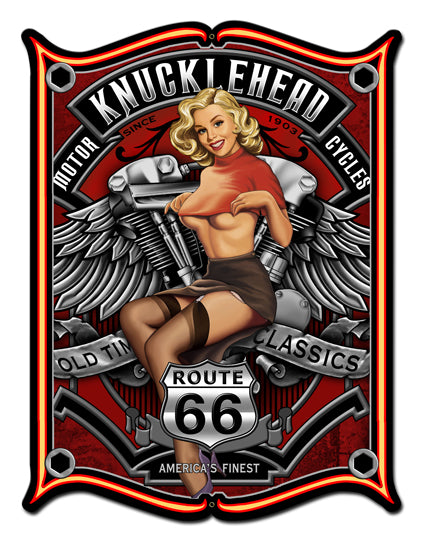 Knucklehead Vintage Sign, Other, Metal Sign, Wall Art, 24 X 33 Inches