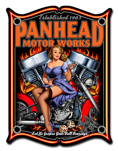 Panhead Vintage Sign, Other, Metal Sign, Wall Art, 14 X 19 Inches