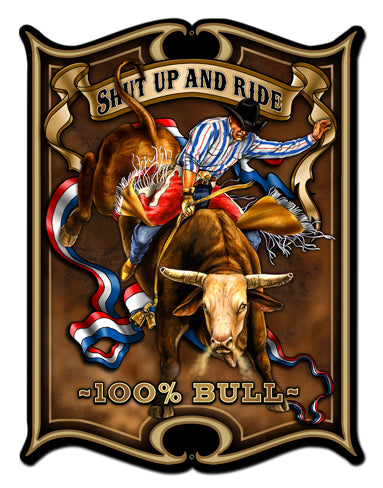 Bull Vintage Sign, Other, Metal Sign, Wall Art, 24 X 33 Inches