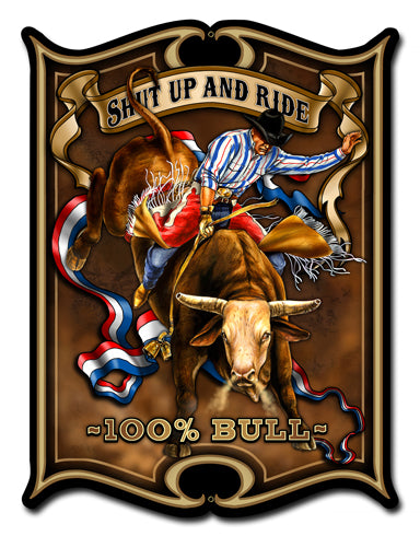 Bull Vintage Sign, Other, Metal Sign, Wall Art, 14 X 19 Inches