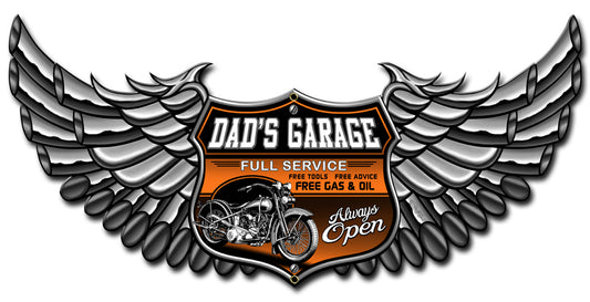 Dad's Garage Vintage Sign, Other, Metal Sign, Wall Art, 24 X 12 Inches