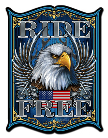 Ride Free Vintage Sign, Other, Metal Sign, Wall Art, 18 X 24 Inches