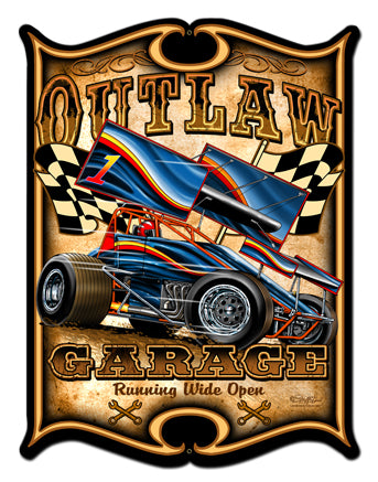 Outlaw Sprint Vintage Sign, Other, Metal Sign, Wall Art, 24 X 33 Inches