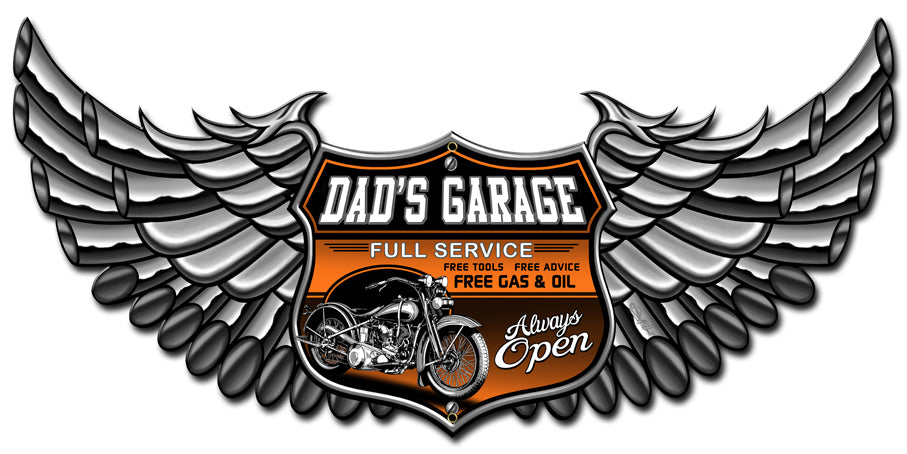 Dad's Garage Vintage Sign, Other, Metal Sign, Wall Art, 30 X 15 Inches