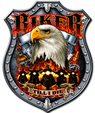 Biker Till I Die Vintage Sign, Other, Metal Sign, Wall Art, 14 X 18 Inches