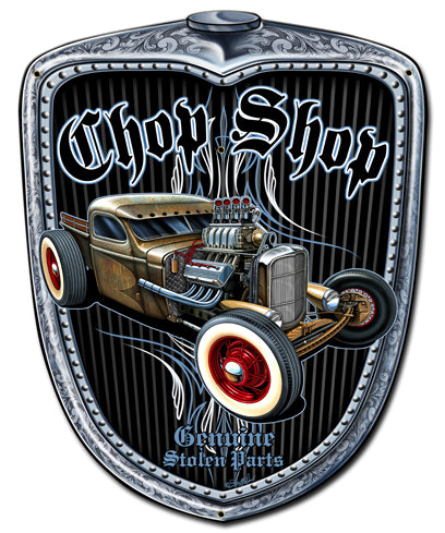Chop Shop Grill Vintage Sign, Other, Metal Sign, Wall Art, 20 X 24 Inches