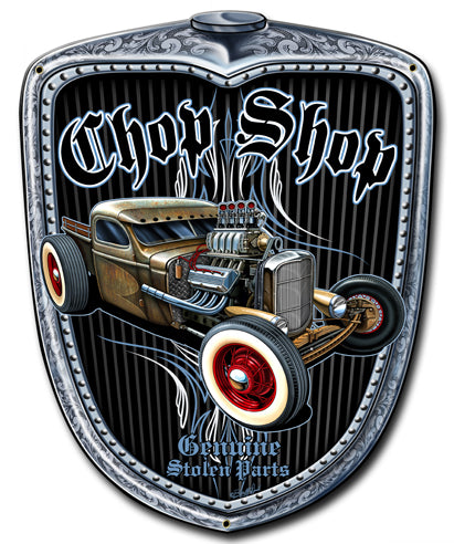 Chop Shop Grill Vintage Sign, Other, Metal Sign, Wall Art, 11 X 14 Inches