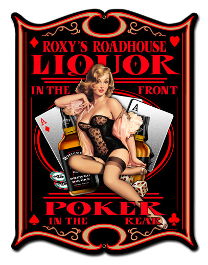Roxy's Roadhouse Vintage Sign, Other, Metal Sign, Wall Art, 18 X 24 Inches