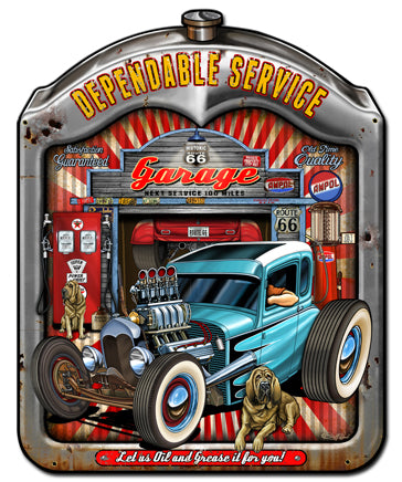 Dependable Service Vintage Sign, Other, Metal Sign, Wall Art, 24 X 30 Inches