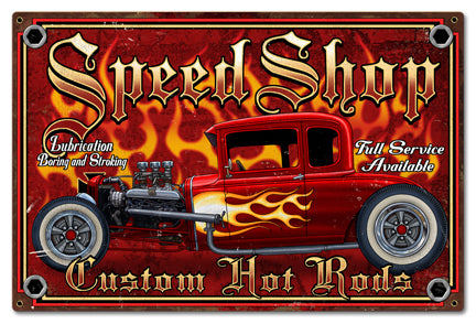 Speedshop Vintage Sign, Other, Metal Sign, Wall Art, 24 X 16 Inches