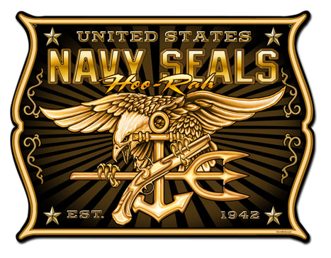 Navy Seals Vintage Sign, Other, Metal Sign, Wall Art, 33 X 24 Inches