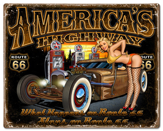 What Happens Vintage Sign, Other, Metal Sign, Wall Art, 30 X 24 Inches