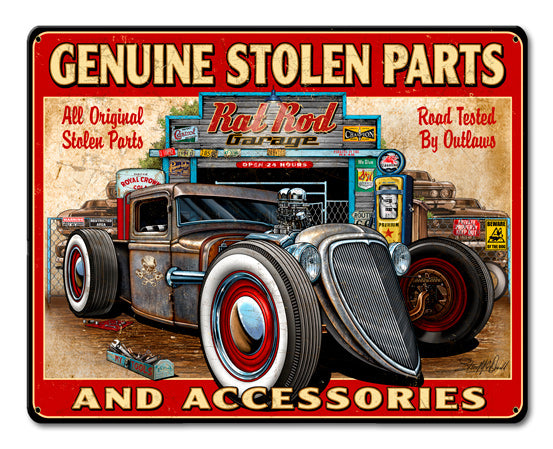 Genuine Stolen Parts Vintage Sign, Other, Metal Sign, Wall Art, 15 X 12 Inches
