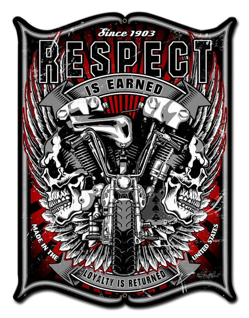 Respect Vintage Sign, Other, Metal Sign, Wall Art, 18 X 24 Inches
