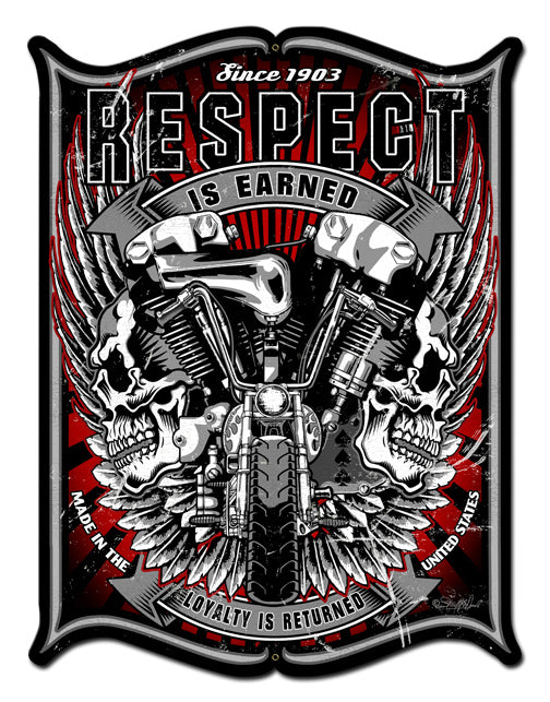 Respect Vintage Sign, Other, Metal Sign, Wall Art, 24 X 33 Inches