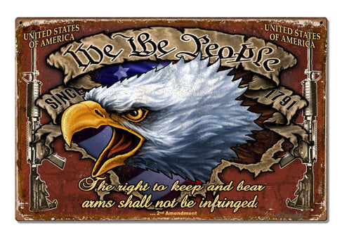 We The People Vintage Sign, Other, Metal Sign, Wall Art, 24 X 15 Inches