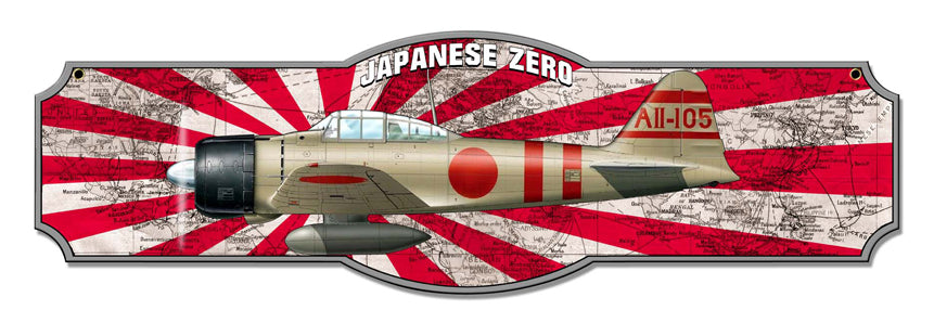 Japan Zero Vintage Sign, Other, Metal Sign, Wall Art, 24 X 7 Inches