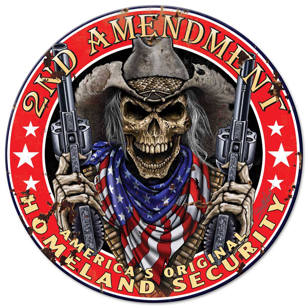 2nd Amendment Vintage Sign, Other, Metal Sign, Wall Art, 14 X 14 Inches