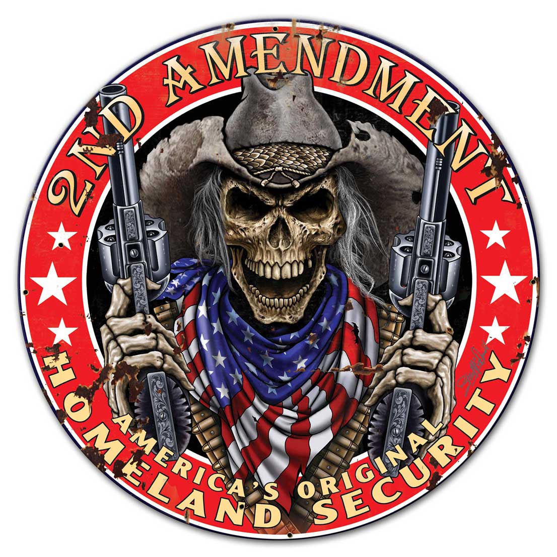 2nd Amendment Vintage Sign, Other, Metal Sign, Wall Art, 30 X 30 Inches