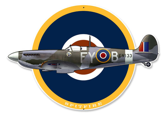 Spitfire Cutout Vintage Sign, Other, Metal Sign, Wall Art, 18 X 12 Inches