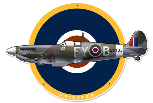 Spitfire Vintage Sign, Other, Metal Sign, Wall Art, 30 X 20 Inches