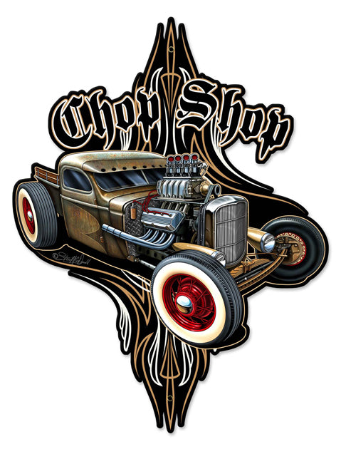 Rat Rod Chop Shop Vintage Sign, Other, Metal Sign, Wall Art, 18 X 24 Inches