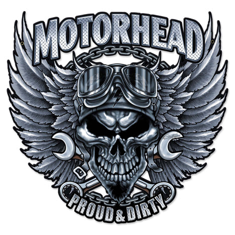 Motorhead Vintage Sign, Other, Metal Sign, Wall Art, 24 X 24 Inches