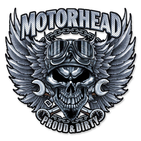 Motorhead Vintage Sign, Other, Metal Sign, Wall Art, 14 X 14 Inches