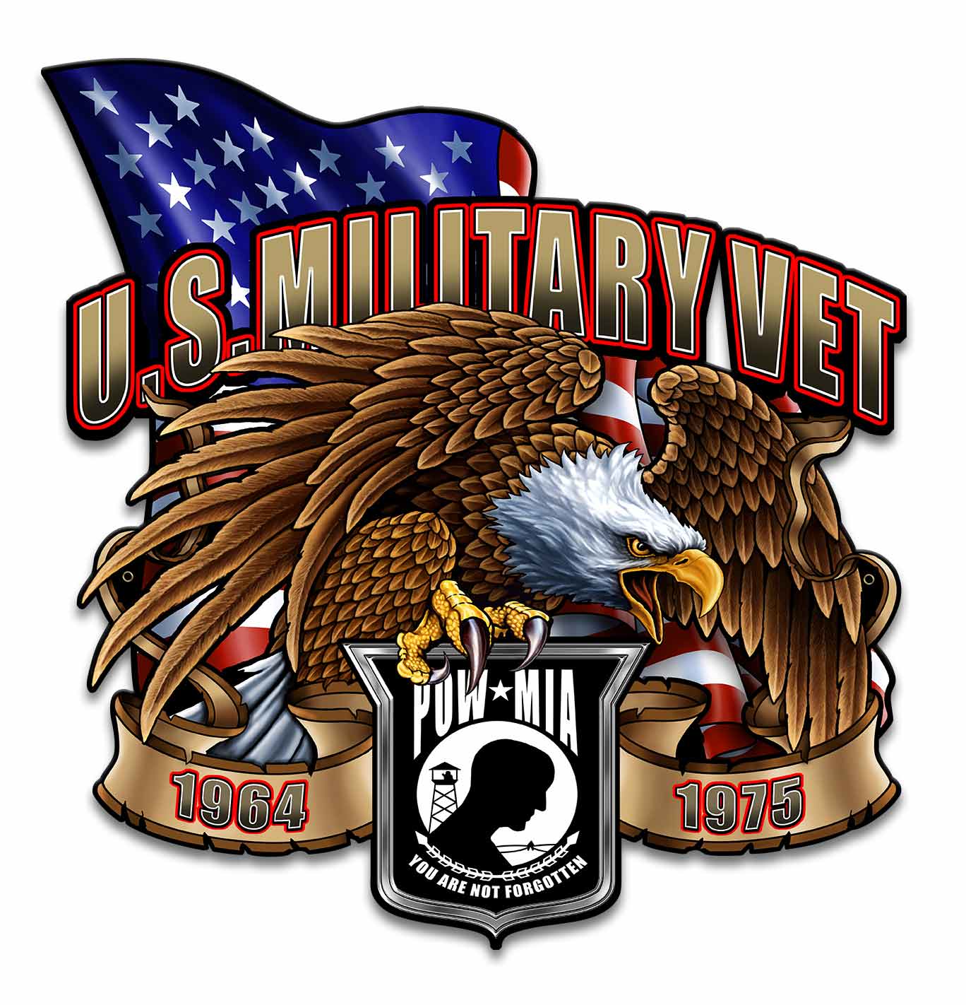 US Military Vet Eagle Vintage Sign, Other, Metal Sign, Wall Art, 18 X 18 Inches