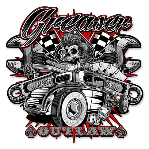 Greaser 3 Vintage Sign, Other, Metal Sign, Wall Art, 14 X 14 Inches