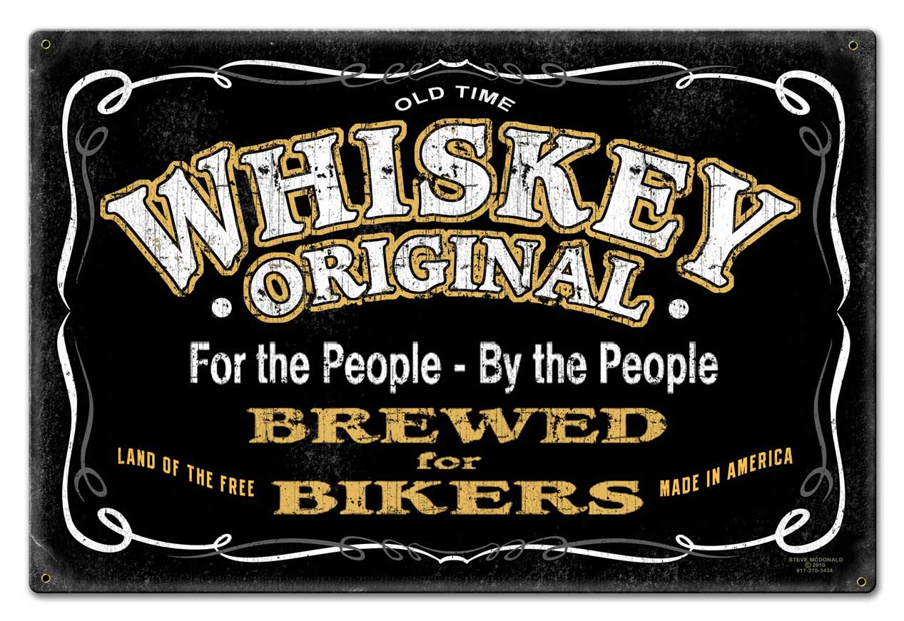 Whiskey Original Vintage Sign, Bar and Alcohol , Metal Sign, Wall Art, 30 X 20 Inches