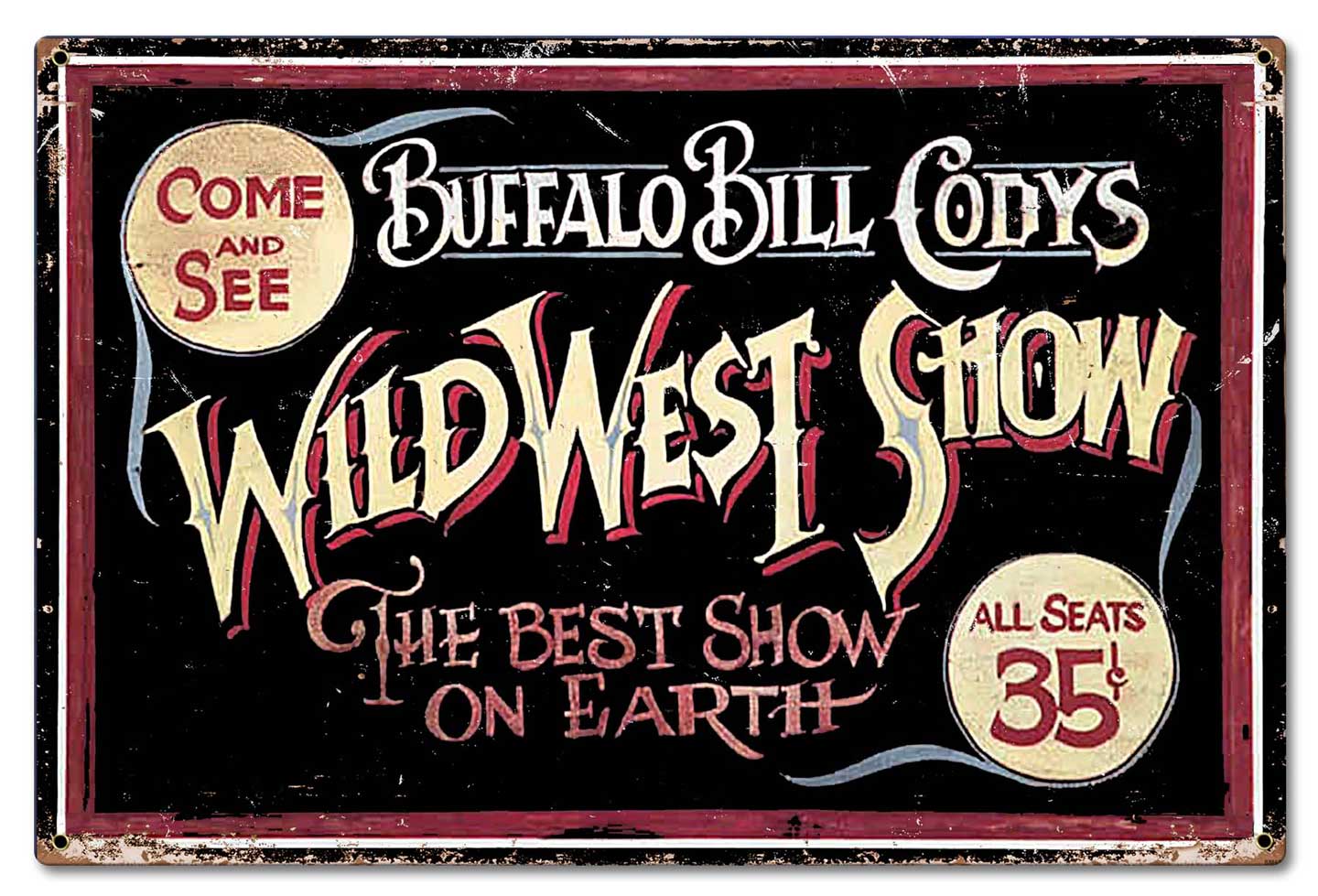 Wild Bill Vintage Sign, Other, Metal Sign, Wall Art, 24 X 16 Inches