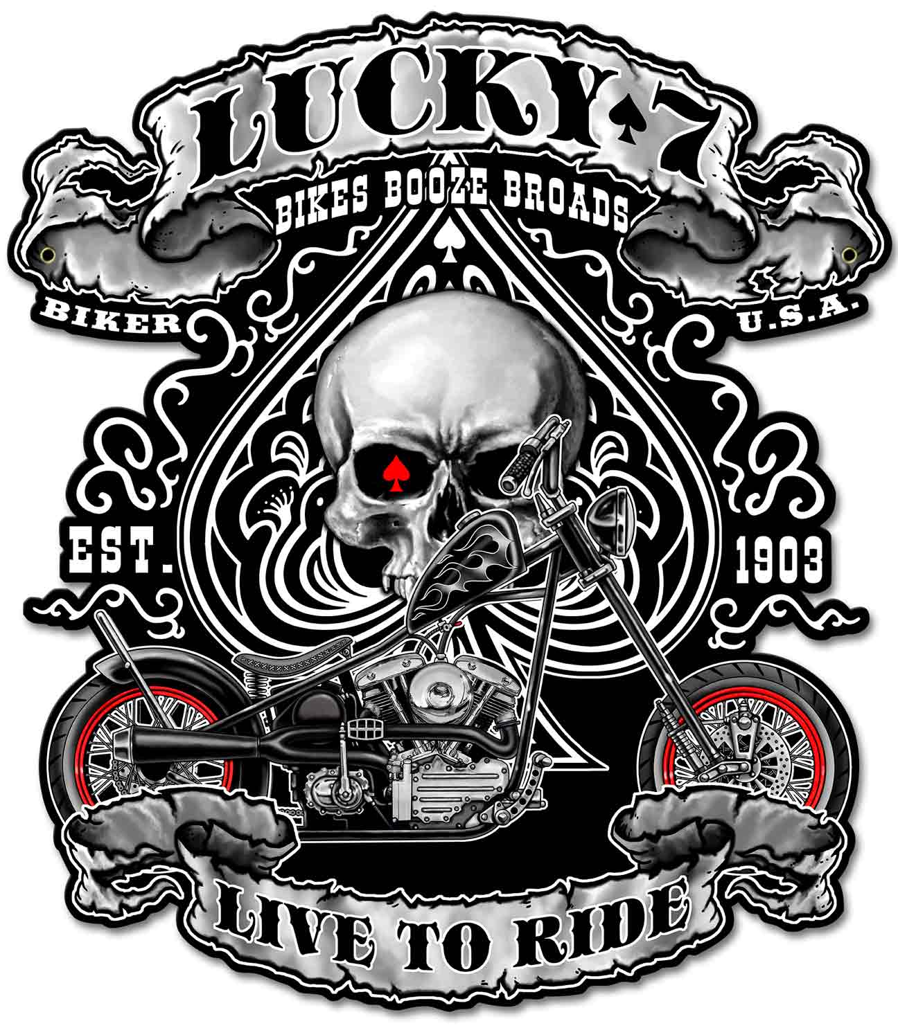 Lucky 7 Vintage Sign, Other, Metal Sign, Wall Art, 24 X 27 Inches