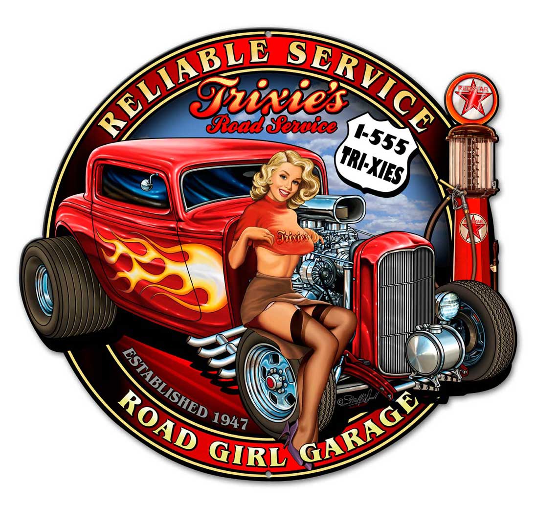 Trixies Rod Vintage Sign, Other, Metal Sign, Wall Art, 24 X 22 Inches